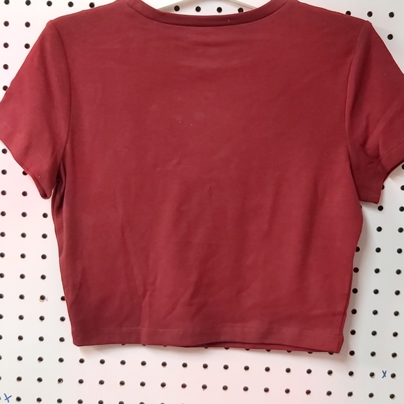 Wild Fable Girls grey and maroon red med XS and med Cropped Top - Picture 7 of 17